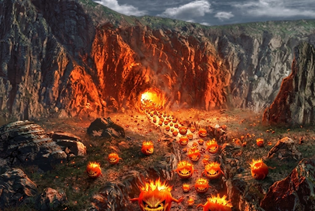 Monsters break out of the Fire Cavern